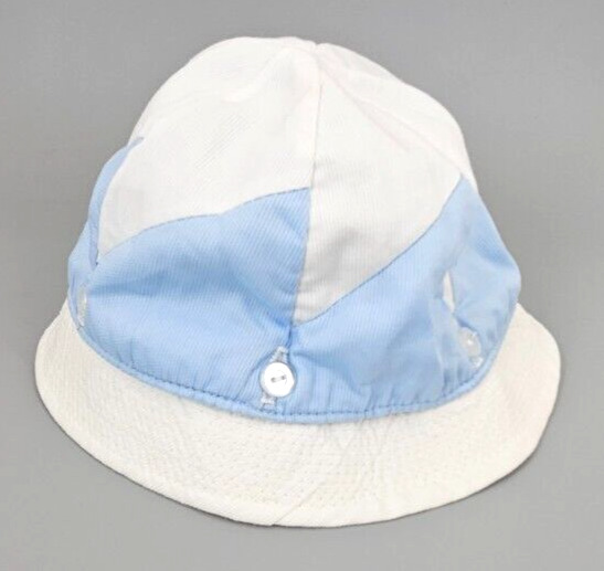 Vintage 1960\'s Baby Toddler Sun Hat~Chin Strap~Shark Fin Bucket Hat~Summer~20\