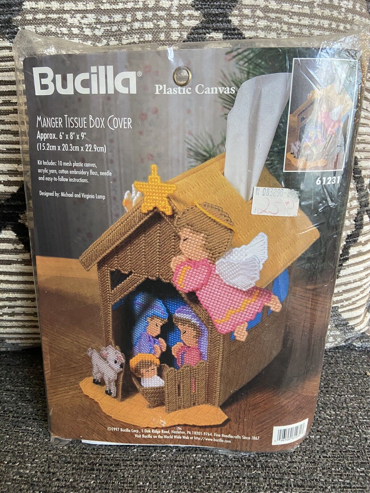 Bucilla 61231 Manger Tissue Box Cover Plastic Canvas Christmas Holy Family