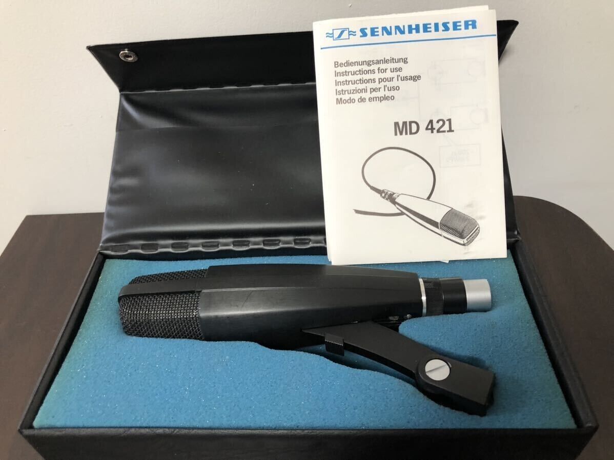 Vintage 1980's Sennheiser MD421-U-4 Cardioid Dynamic Microphone Used