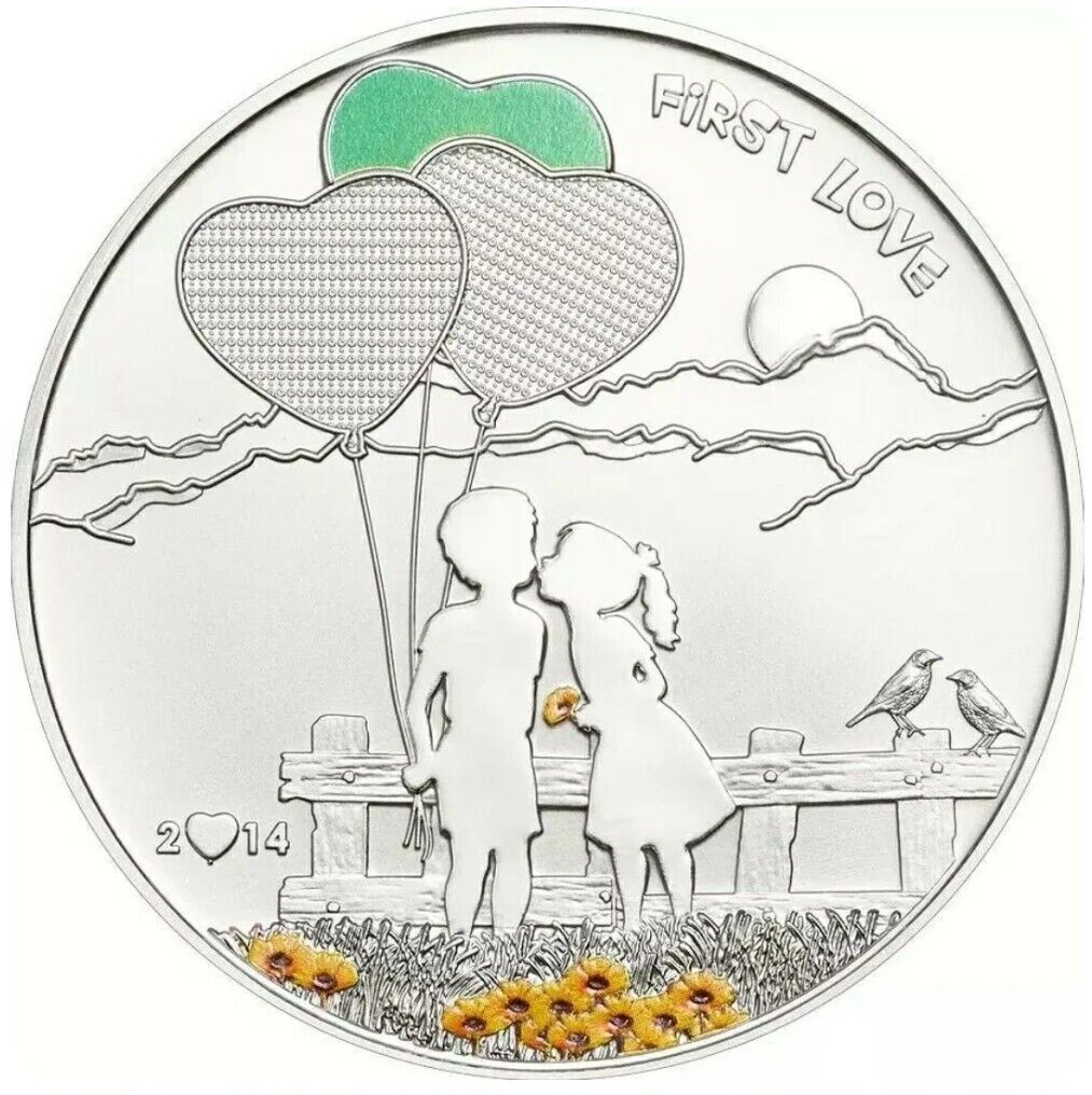 2014 $5 Cook Islands First Love PAINT YOUR COIN 20g Silver Proof Coin.