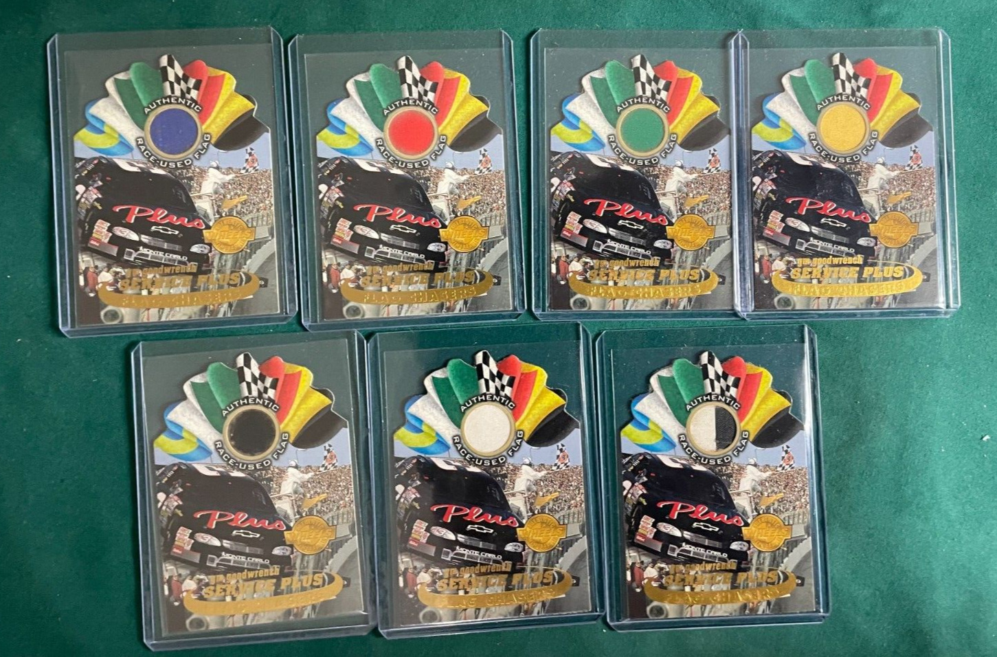 DALE EARNHARDT 1999 WHEELS FLAG CHASERS  COMPLETE 7 CARD SET NASCAR CARDS