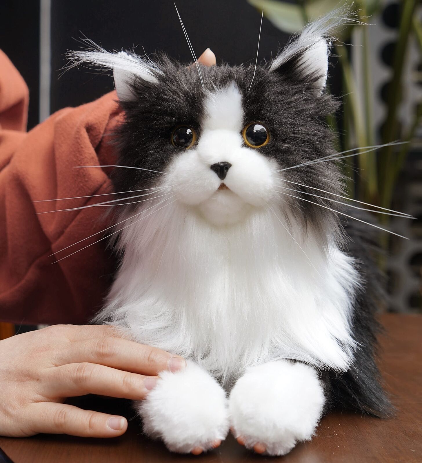 Chongker Stuffed Animals Handmade Realistic Cat Plush Toy Companion Pet for E...