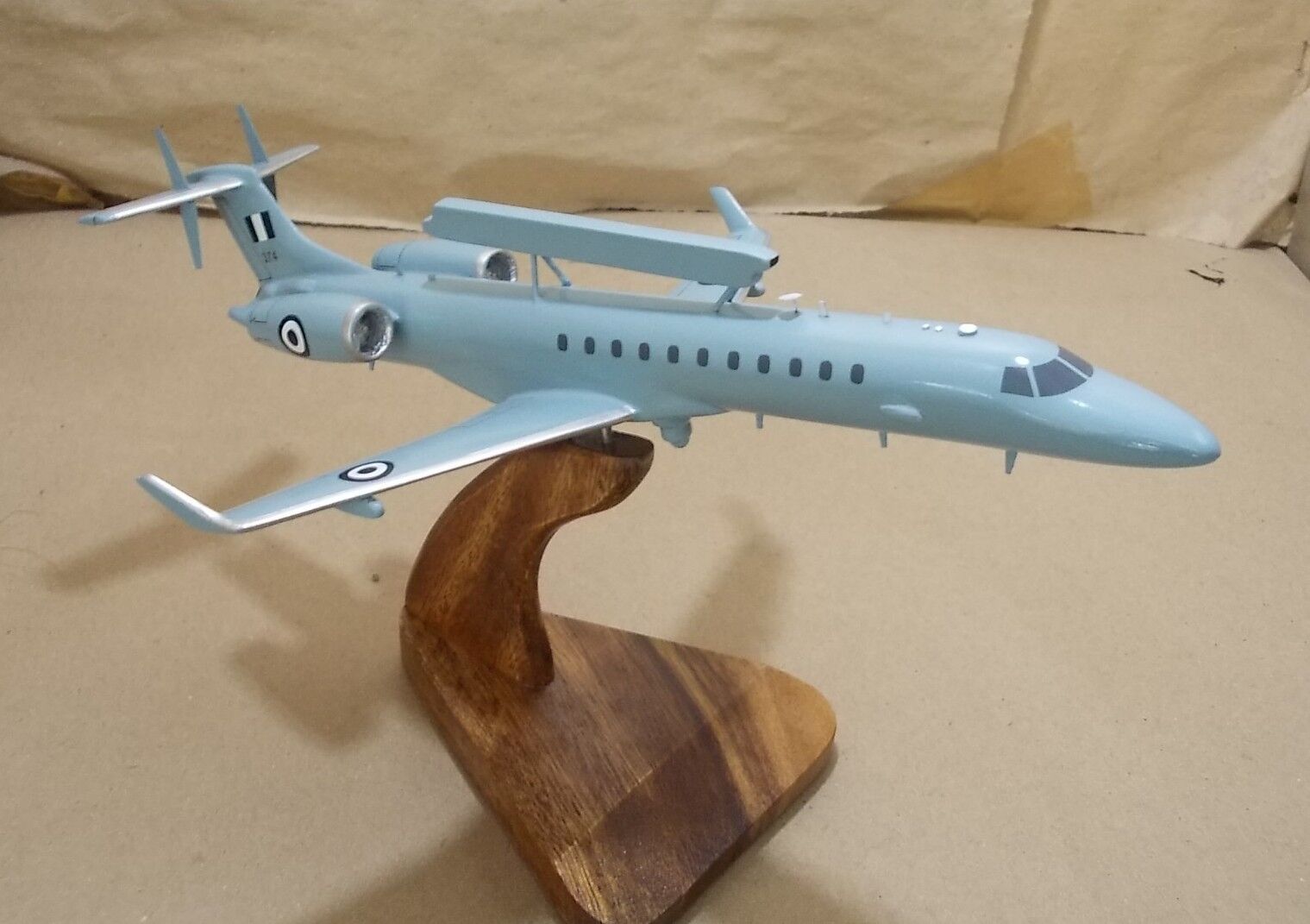 ERJ-145 Embraer R-99 Airplane Handcrafted Wood Model Regular New