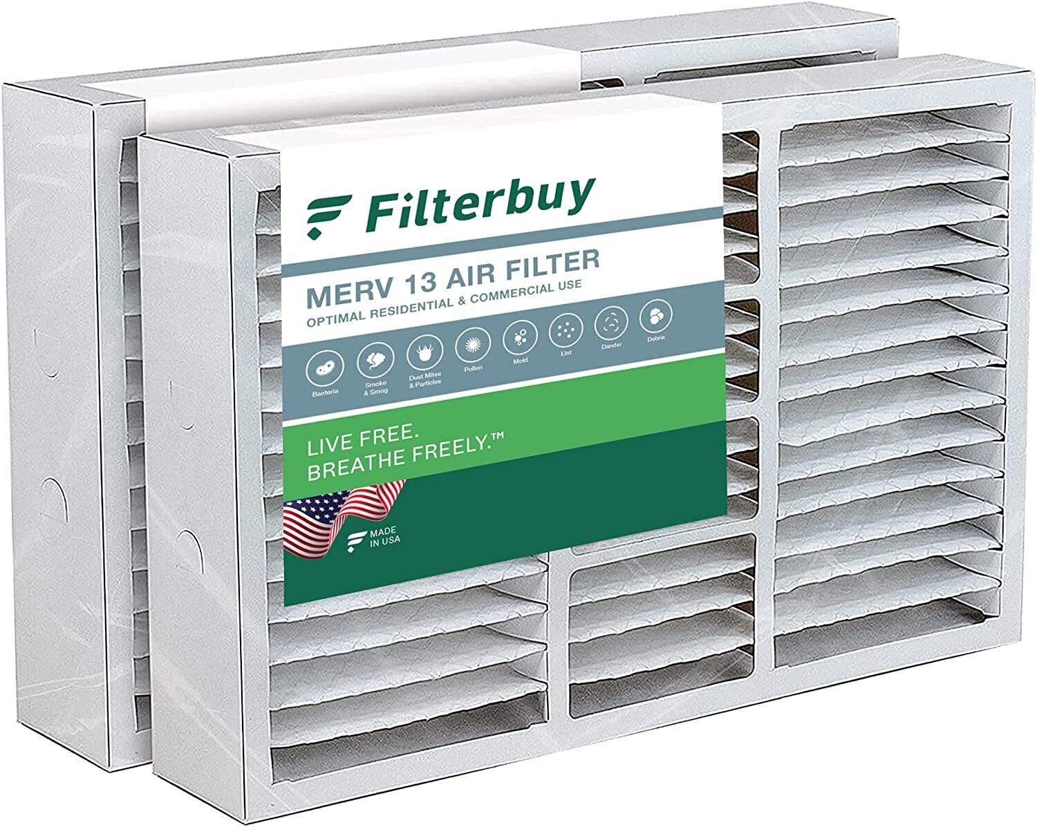 Filterbuy 17.5x27x5 Air Filters, HVAC AC Furnace Replacement for Trane (MERV 13)