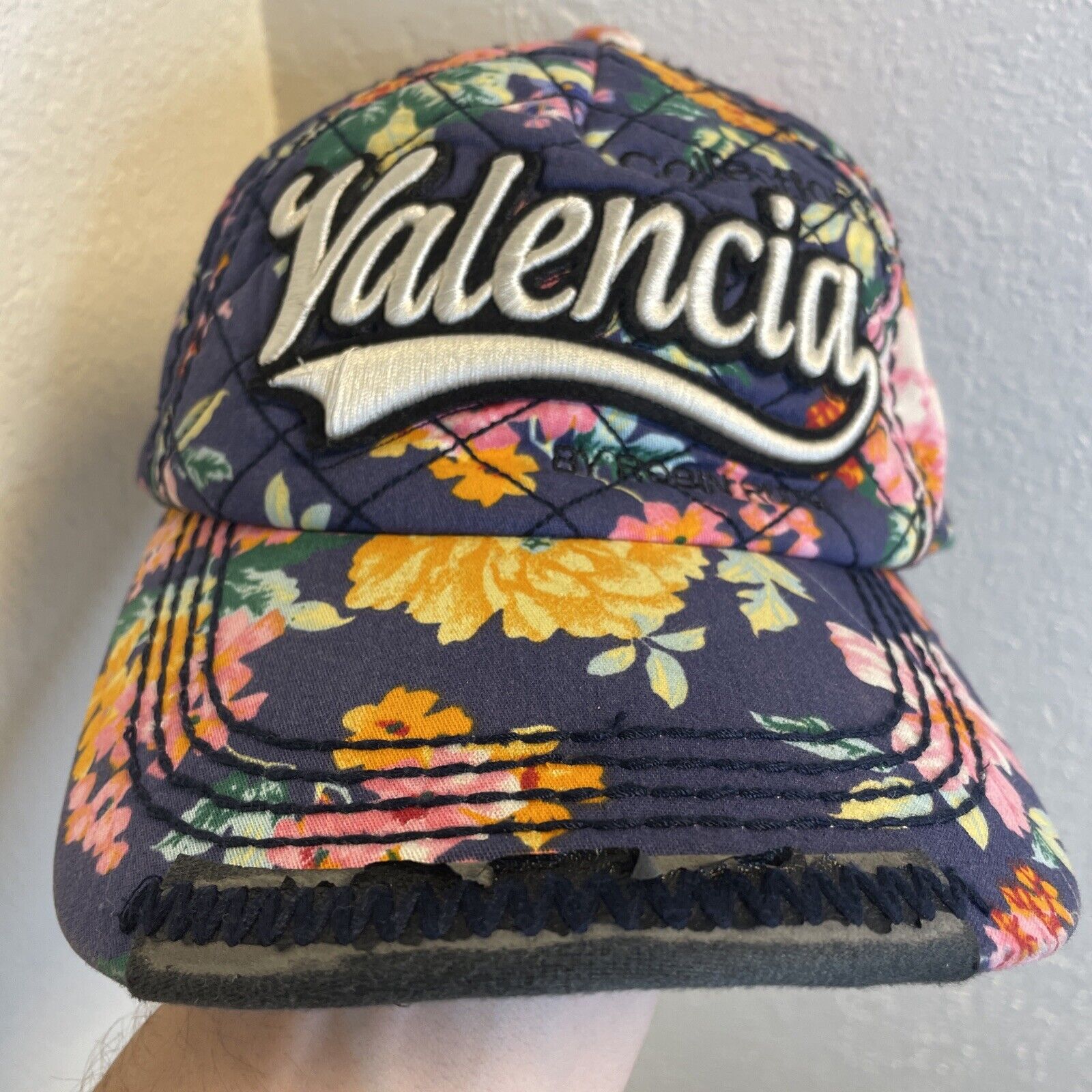 Collection Valencia By Robin Ruth Floral Baseball Souvenir Navy Snapback Hat Cap