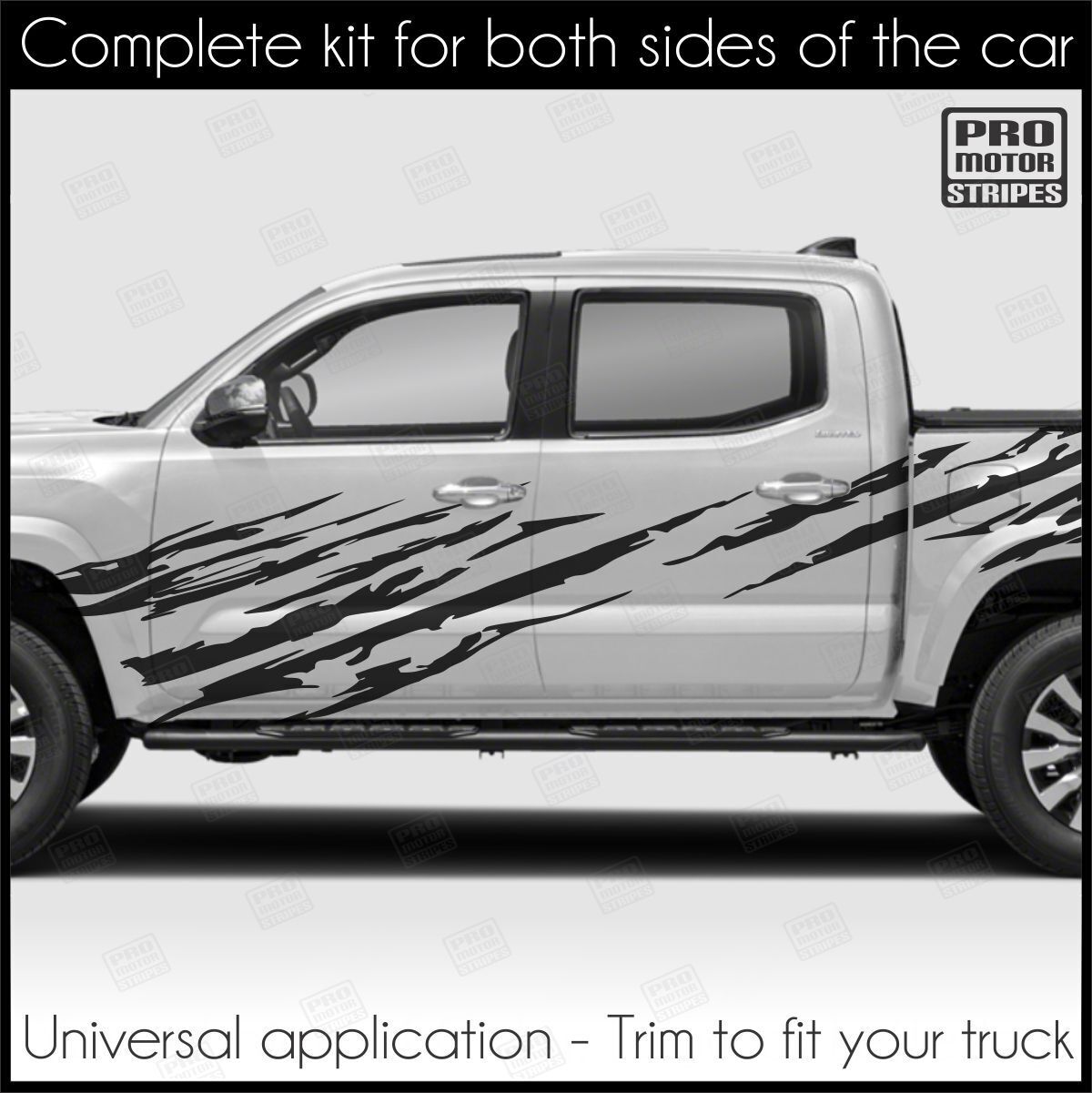 Universal Torn Ripped Side Accent Stripes Truck or SUV Decals (Choose Color)