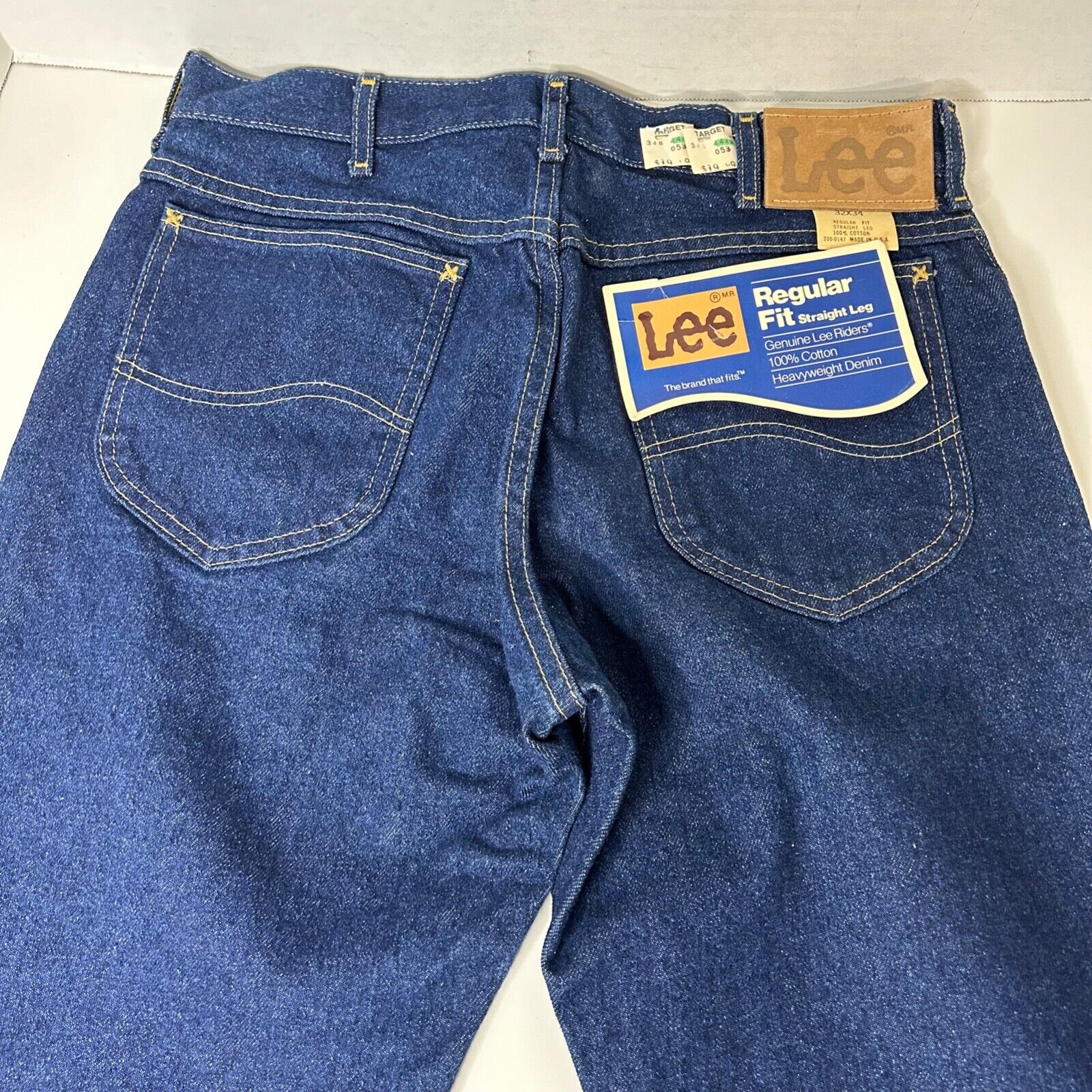 Vintage NWT 70s Lee Rider Jeans Size 32x34 Regular Fit Heavyweight Straight Leg