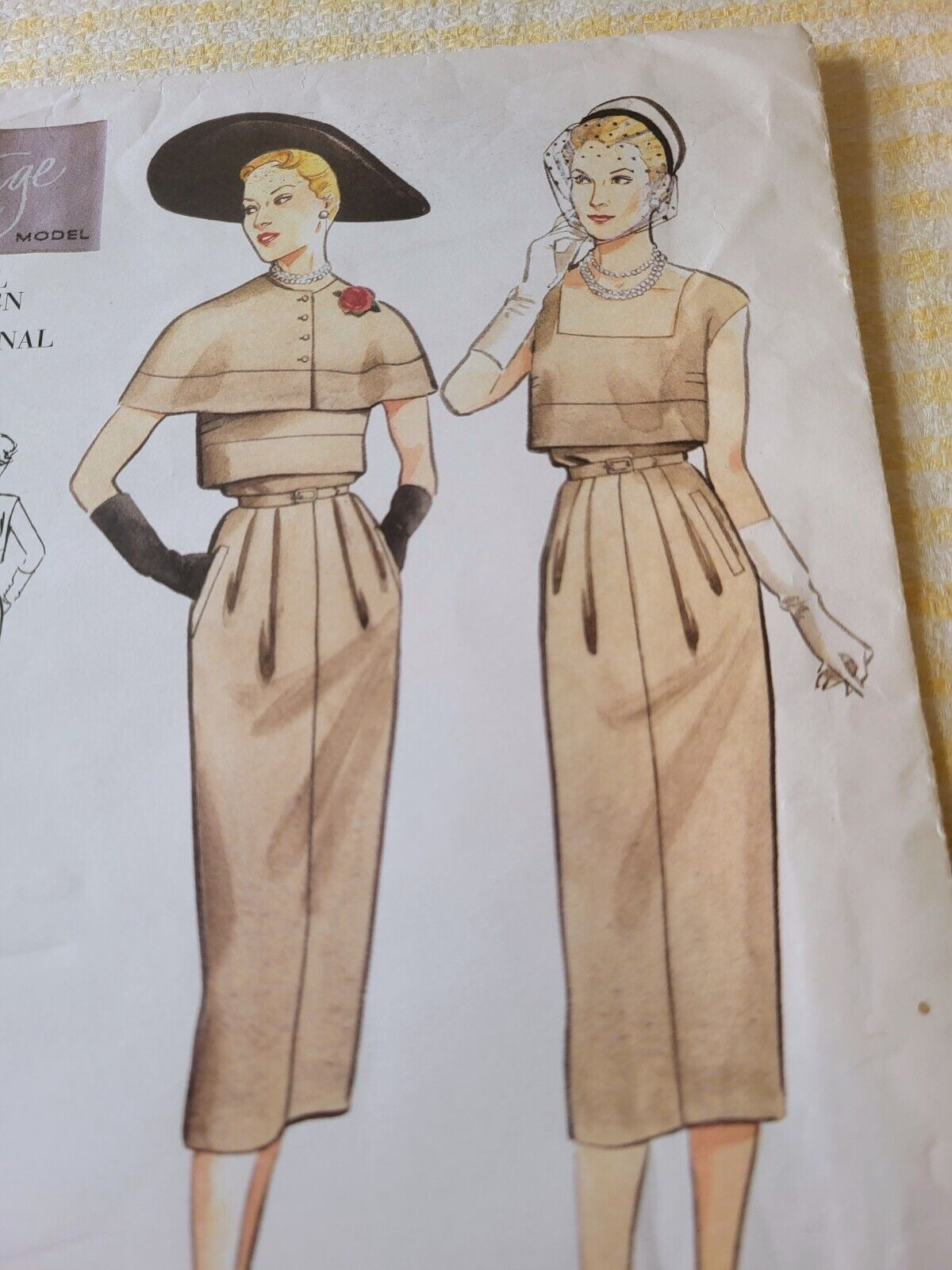 OOP Vogue 2288 Vintage Retro 50s Dress Capelet Sewing Pattern Misses Size 10