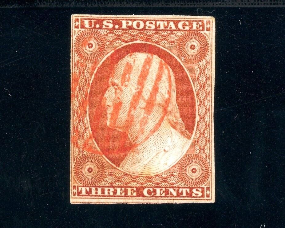 USAstamps Used FVF US 1851 Washinton Imperforate Scott 10a SCV $165