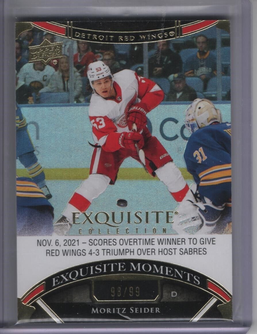 2022-23 Exquisite Collection Moments Gold #ECMMS Moritz Seider /99 - RED WINGS