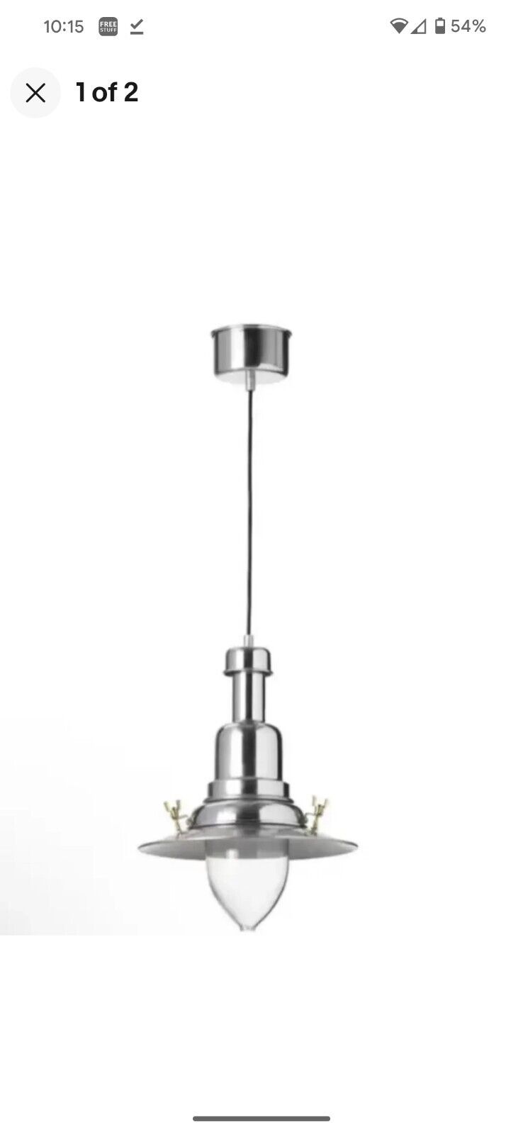 IKEA OTTAVA Pendant Ceiling Lamp, Silver/Aluminium (701.485.31) NEW