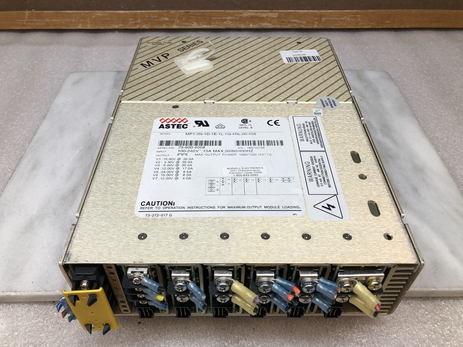 ASTEC MVP Series MP1-2N-1D-1E-1L-1Q-4NL-00-458 Variable Power Supply 1200W DC