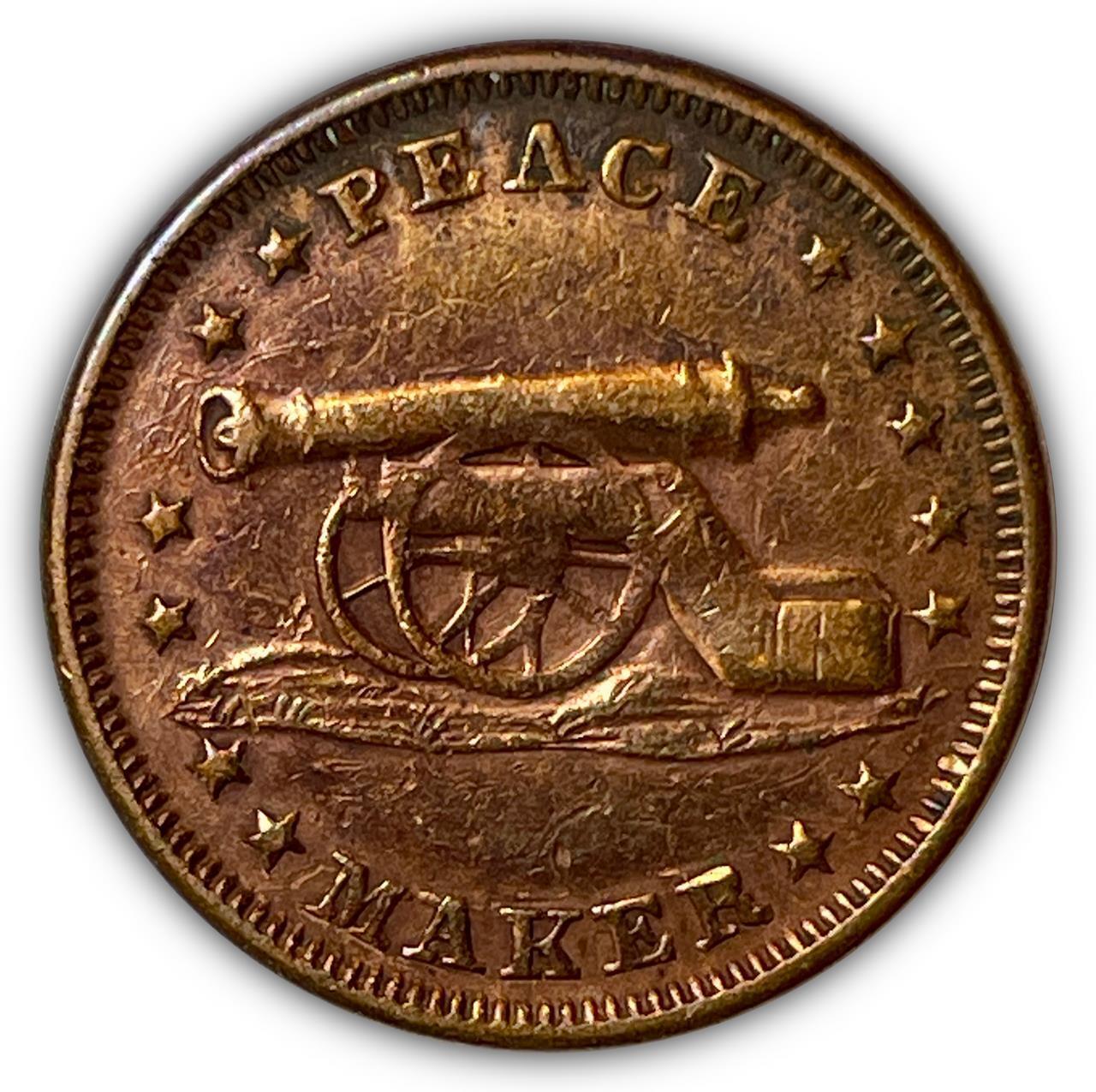 1863 Peace Maker Stand By The Flag Patriotic Civil War Token XF Coin #5931