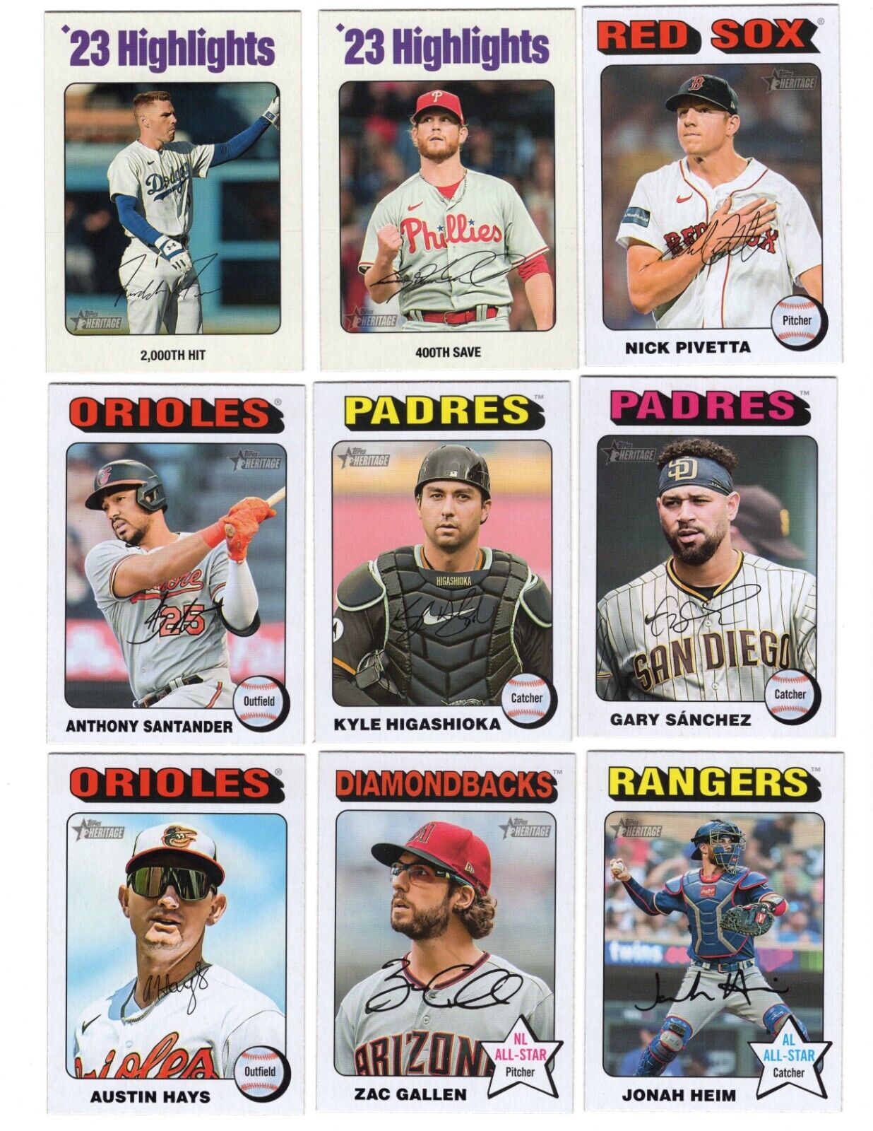 2024 Topps Heritage White Border Singles Complete Your Set You Pick QTY Discount