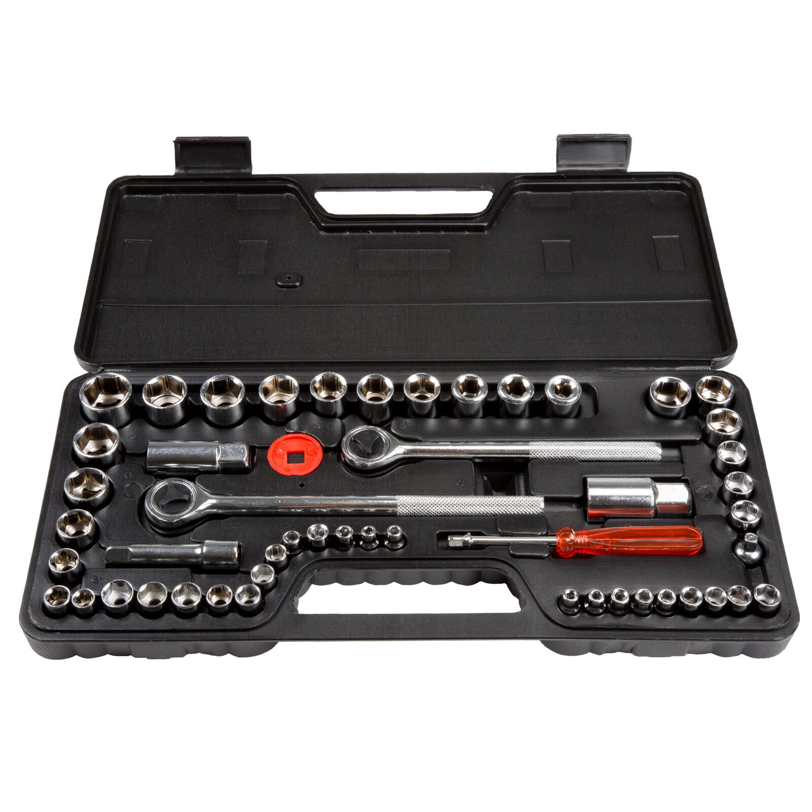 Stalwart 52-Piece 1/4, 3/8 and 1/2 Drive Metric and SAE Socket Set, W550057
