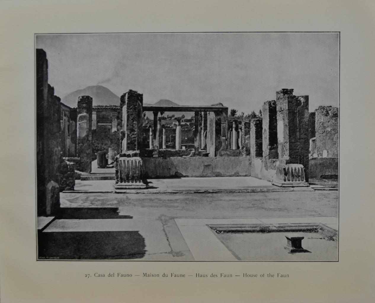 Ancient Rome Pompeii Vesuvius Art Print House of the Faun Original 1910 8x10