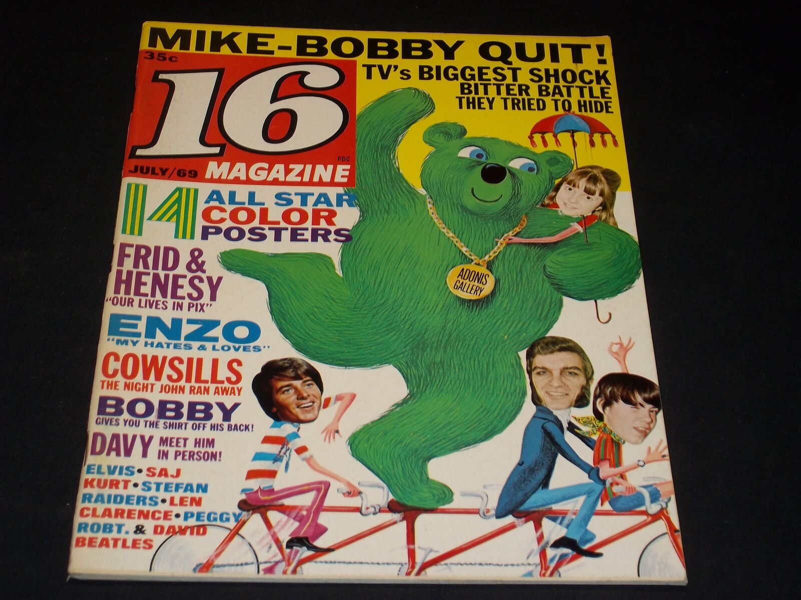 1969 JULY 16 MAGAZINE - GREAT FRONT COVER & AWESOME COLOR PINUPS - L 5507