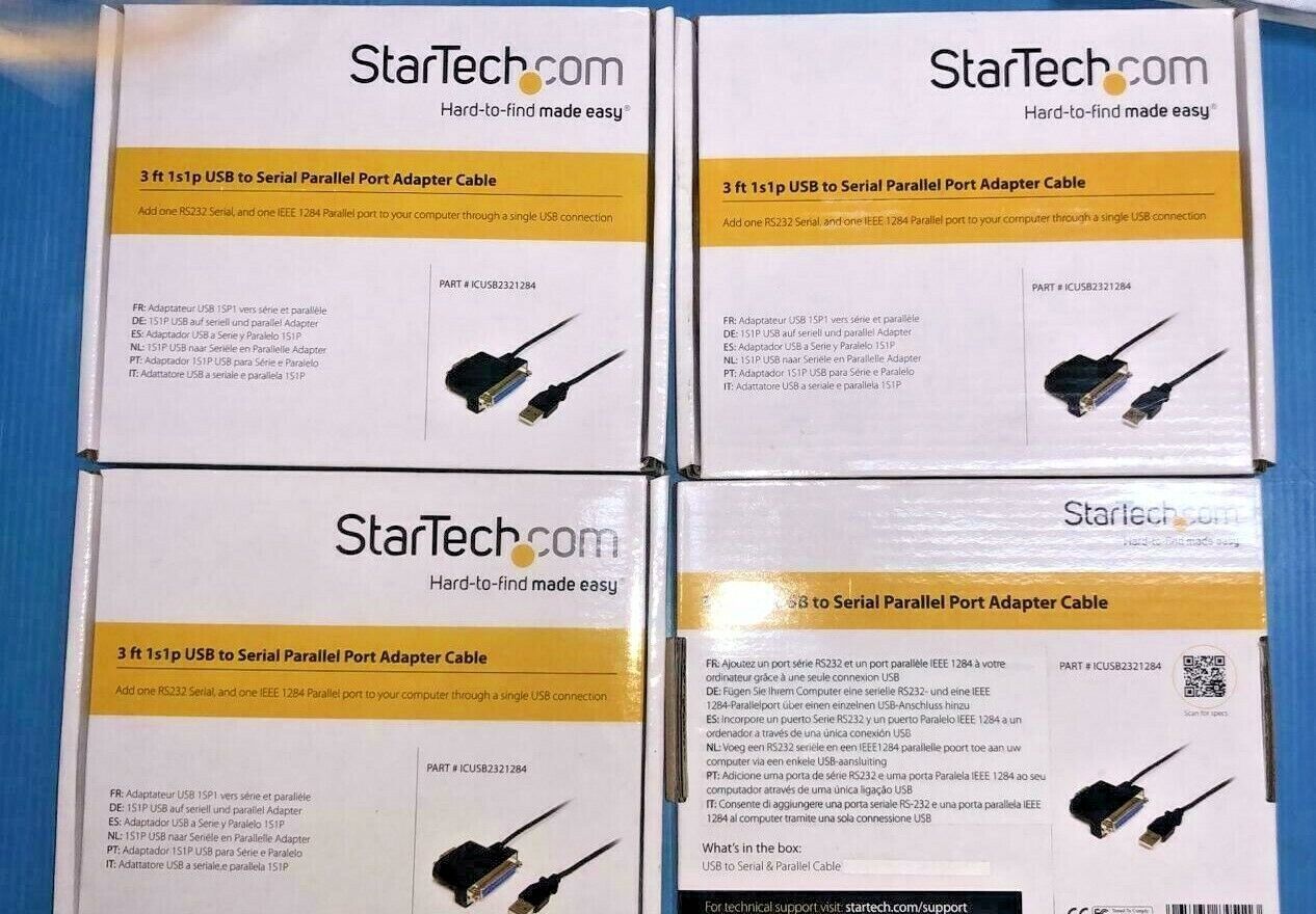 6  Startech com 3ft 1s 1p usb to serial parallel port adapter cable icusb2321284