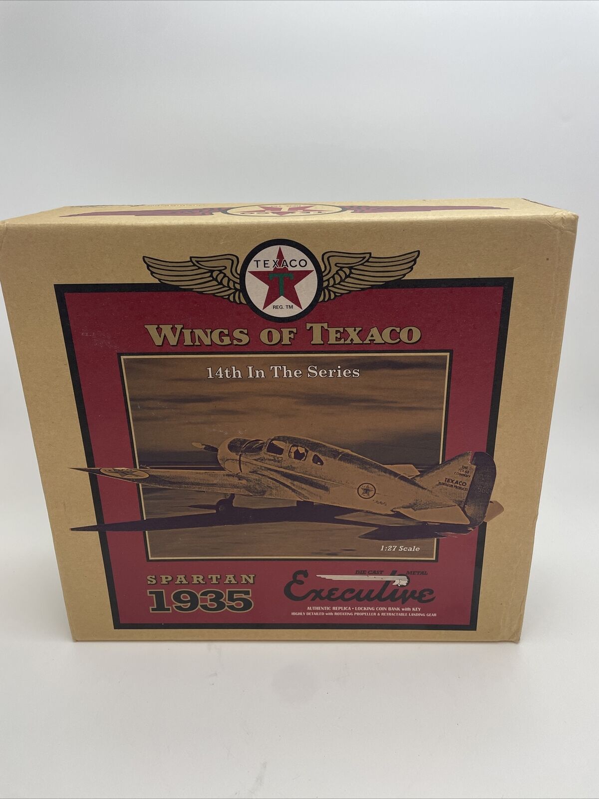 WINGS OF TEXACO 1935 SPARTAN EXECUTIVE AIRPLANE  ERTL DIECAST..34