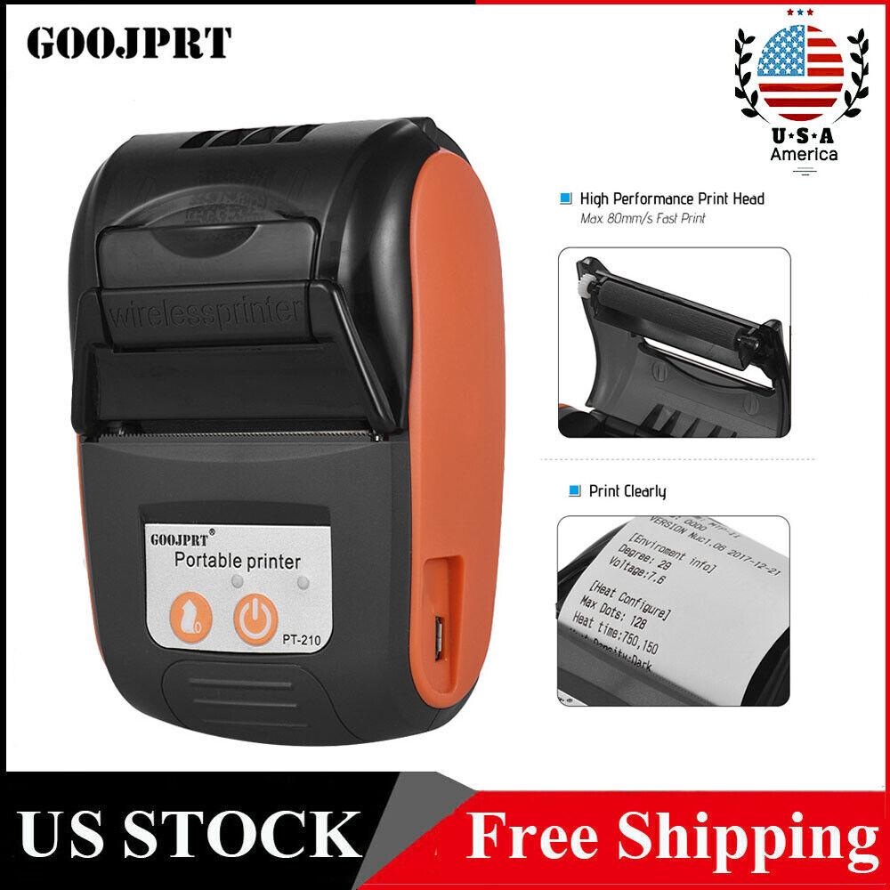 GOOJPRT 58mm Portable BT Thermal Receipt Printer Wireless Handheld POS US A1L3