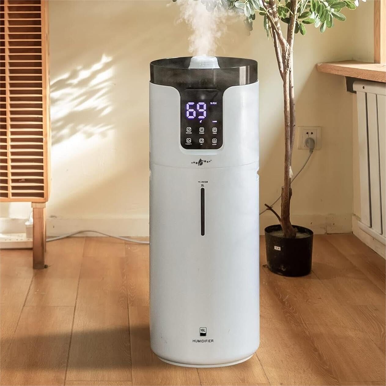 Lacidoll Home 16L/4.2Gal Whole house Ultrasonic Humidifier 2000 sq.ft. White