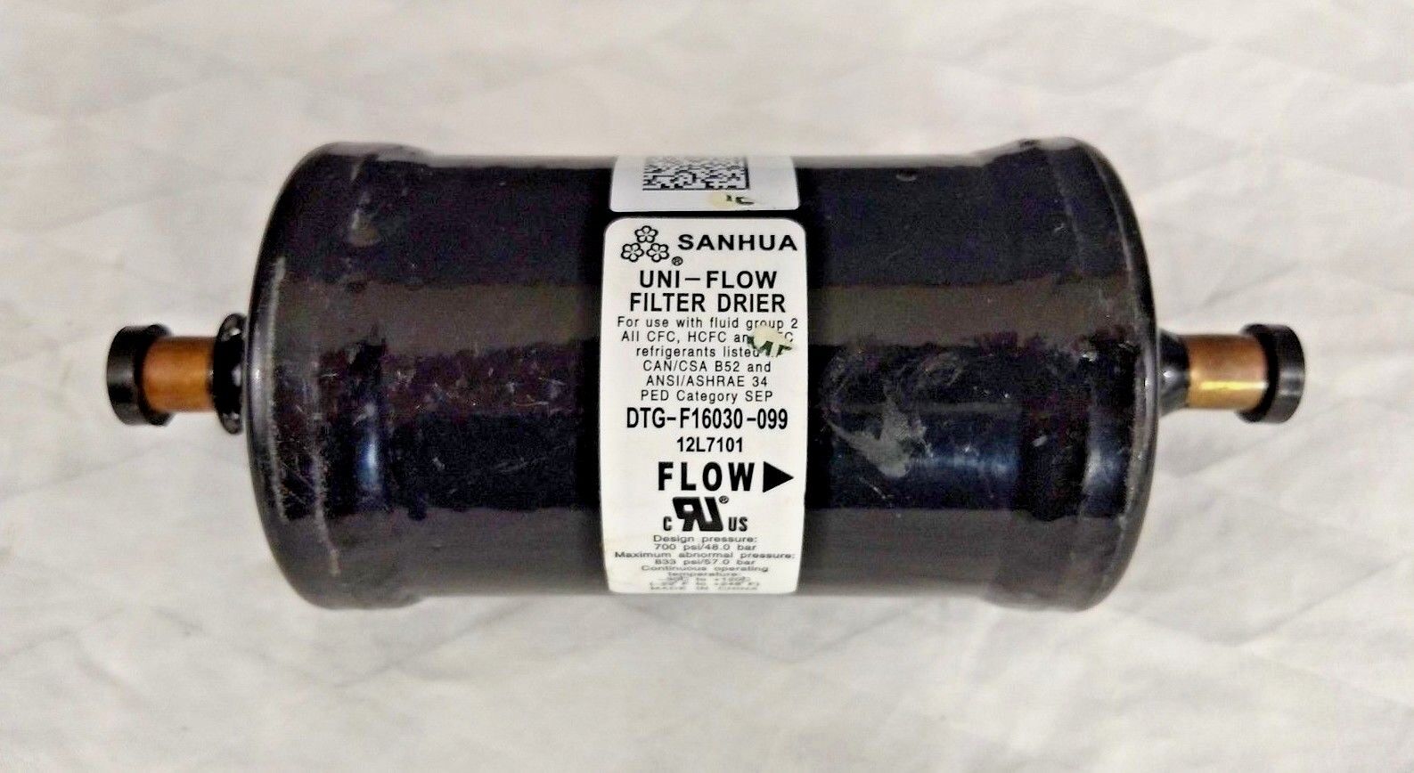 SANHUA Uni-Flow Refrigerant Filter Drier DTG-F16030-099 NEW HVAC 700psi/48.0 bar