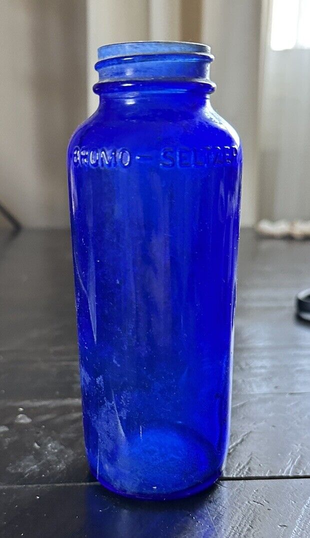 bromo seltzer bottle Blue Bottle Vintage Antique Cobalt