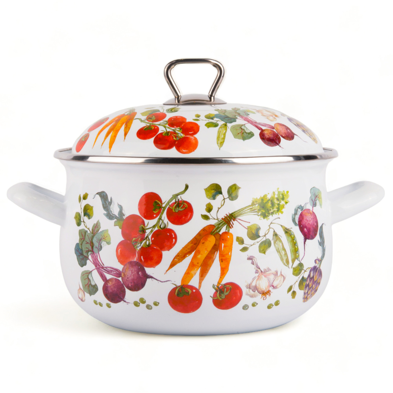 STPGOODS VEGGIE Enamel Stockpot Vintage Pot Retro Cooking Pot Soup Pot Casserole