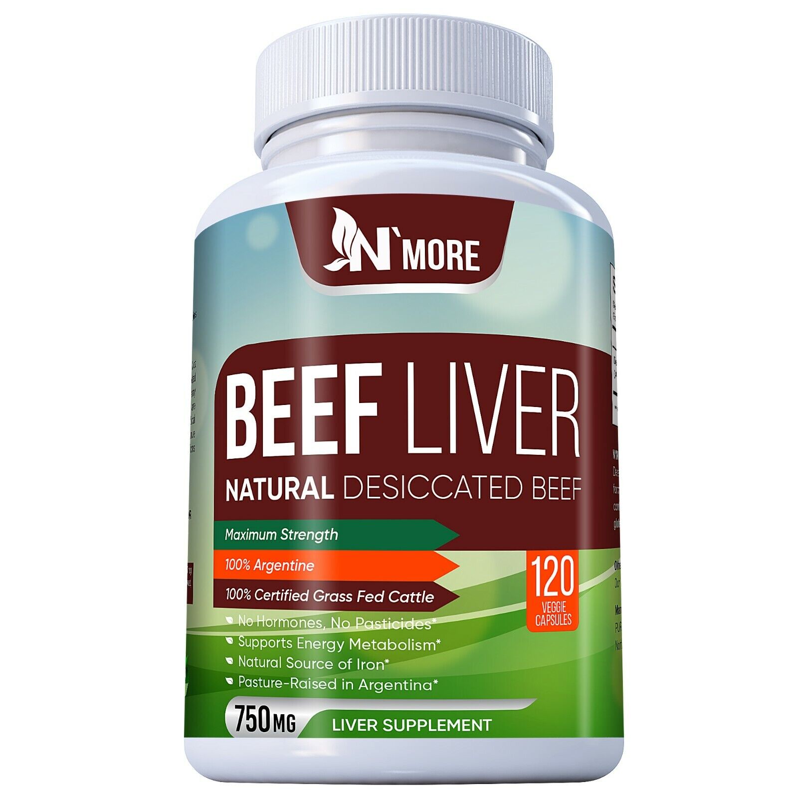 Desiccated Beef Liver Capsules, Certified 100% Grass Fed Undefatted 