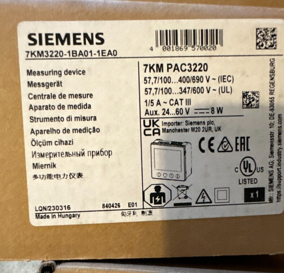 Siemens 7KM3220-1BA01-1EA0  7KM PAC3220     NEW IN BOX