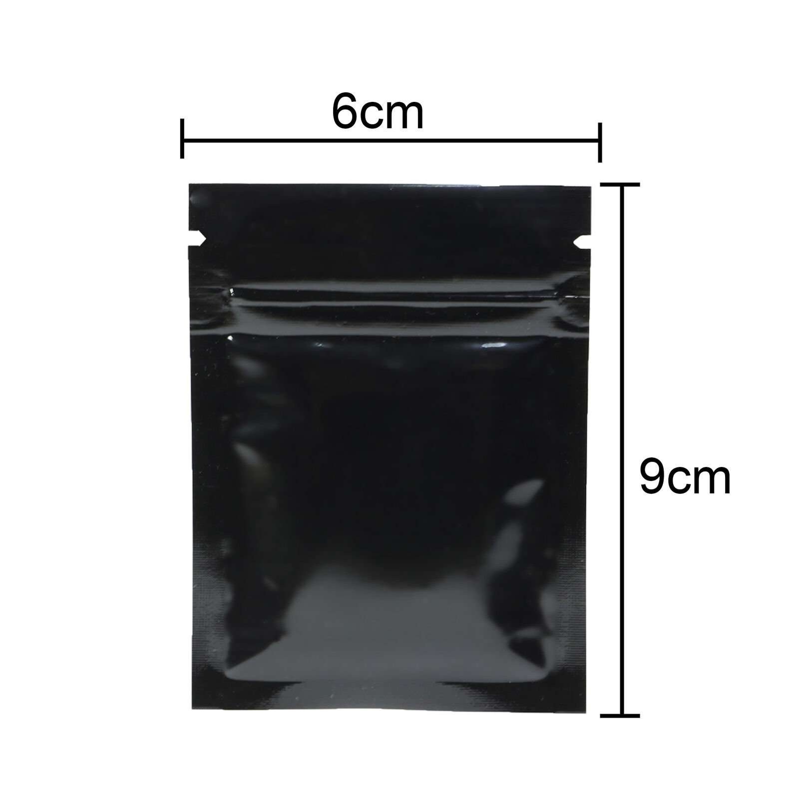 100/500 Glossy Black Smell Proof Mylar Foil Bags Resealable Zipper Seal Pouch