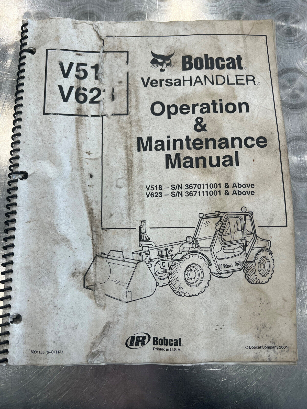 OEM Bobcat  V518 & V623 Versa Handler  SHOP SERVICE MANUAL