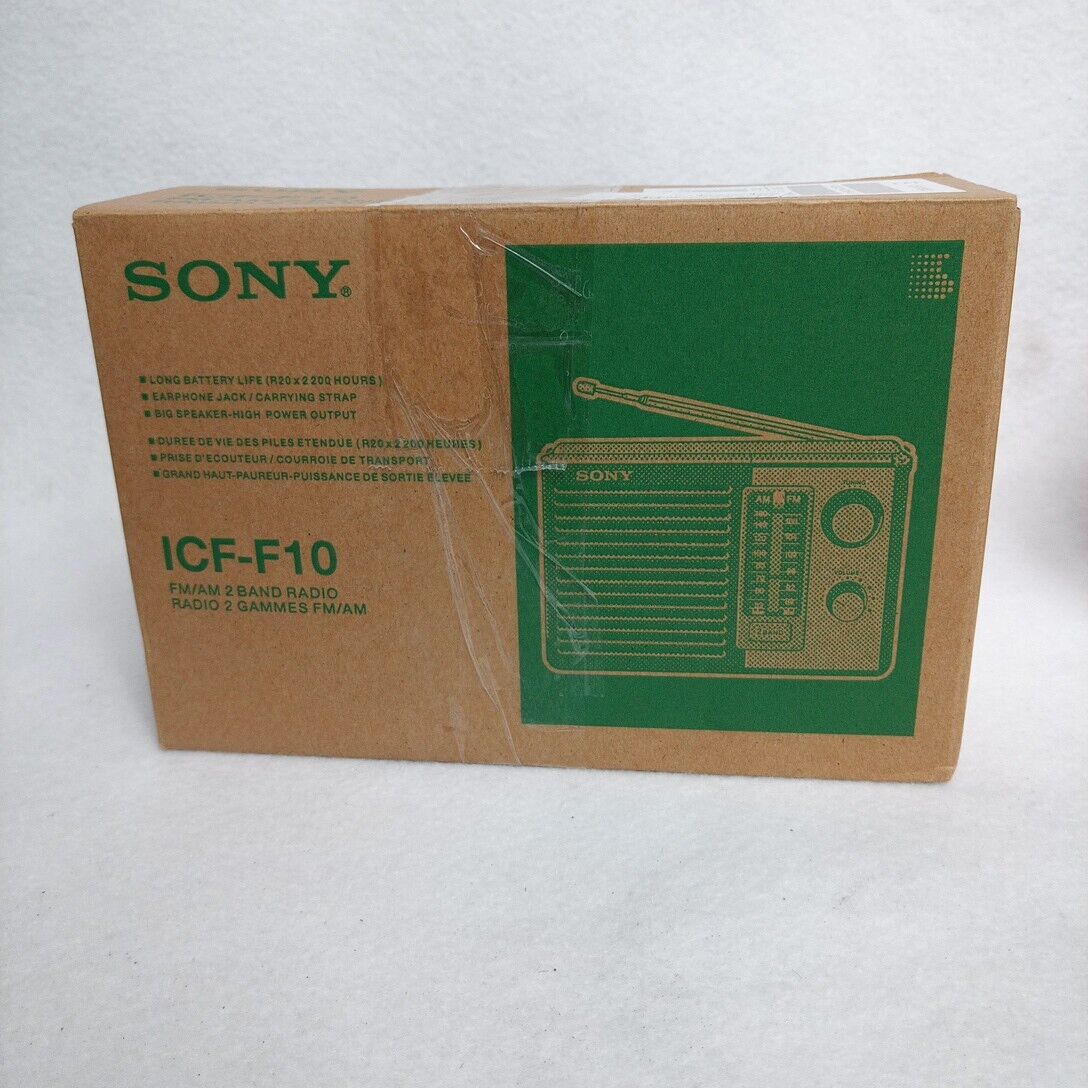Sony ICF-F10 Two 2 Band FM/AM Portable Battery Transistor Radio (NEW OB)