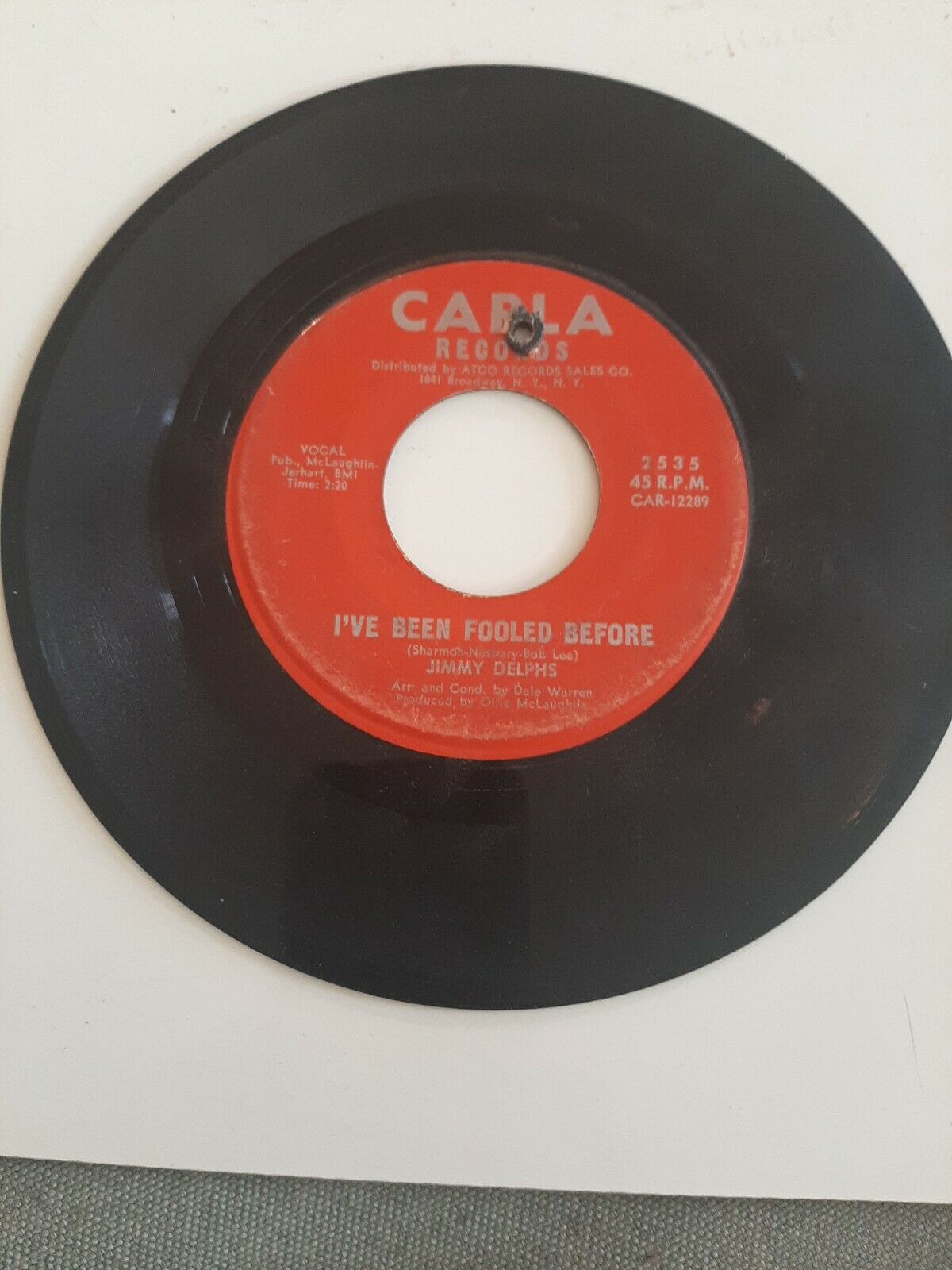 45 Record Soul Funk Jimmy Delphs I've Been Fooled Before/Almost VG
