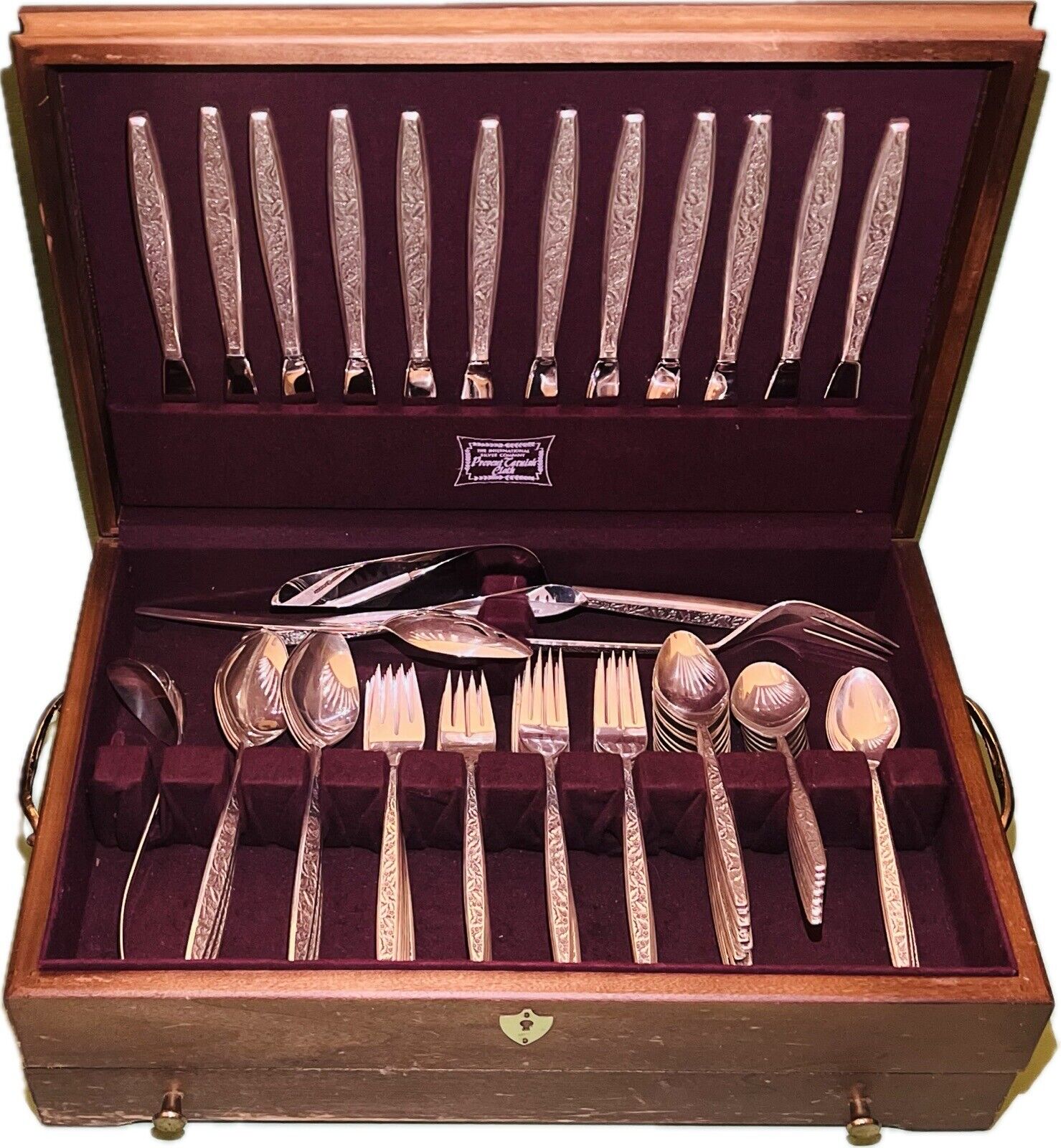 Valencia by International Sterling Silver Flatware 72 pieces with Box, Set of 12