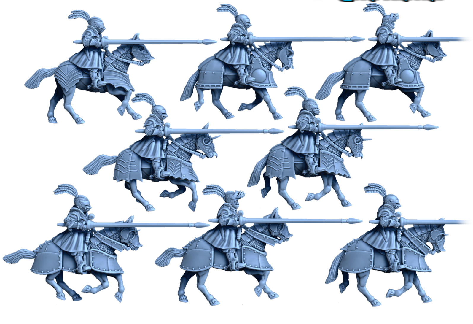 Early C16th French Gendarmes X8 Cavalry 28mm 