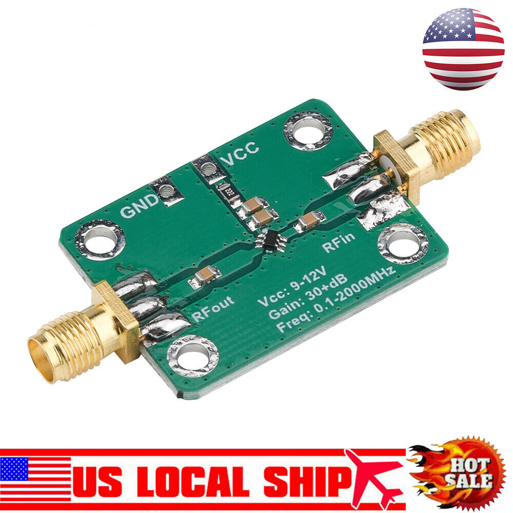 RF Wideband Amplifier Low-noise LNA Broadband Module Gain 32dB 0.1-2000MH​z USA