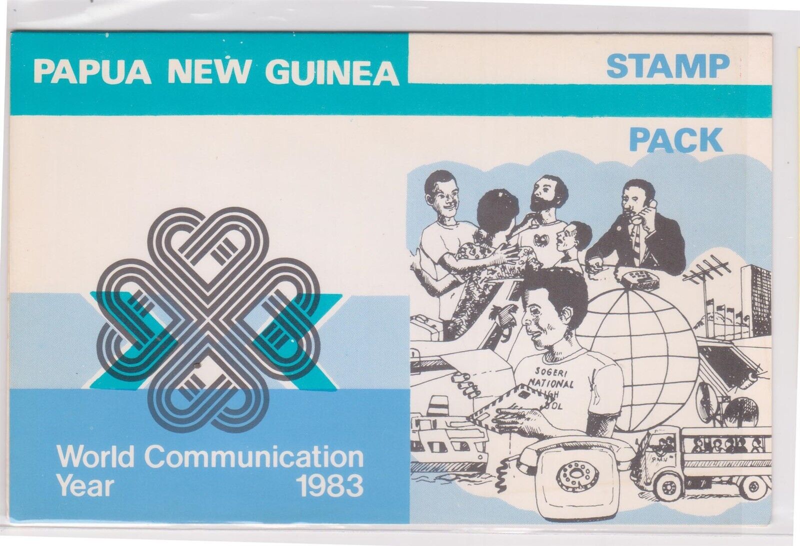 (F217-38) 1983 Papua New Guinea stamp pack World communication year (AM)