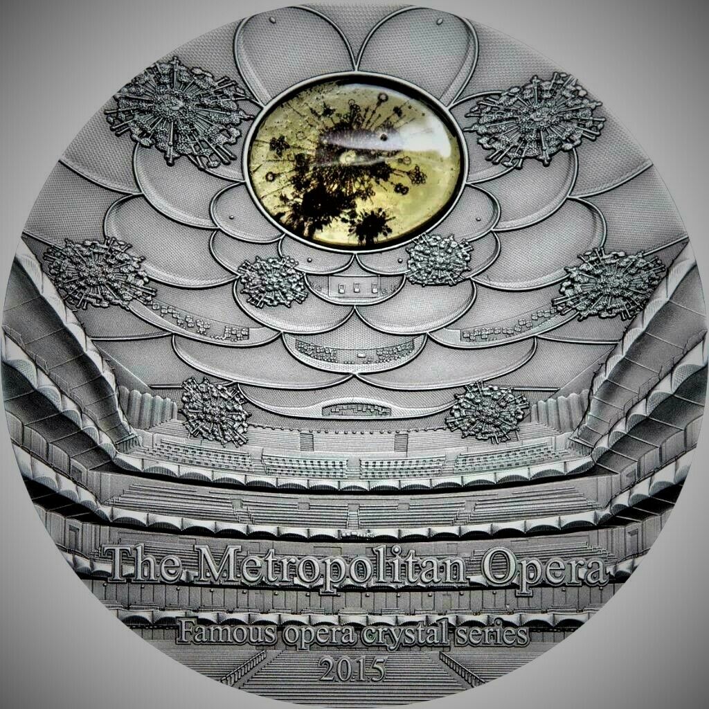 Palau 2015 $10 Famous Opera II Crystal Metropolitan 2 Oz Silver Coin⭐Mintage⭐999