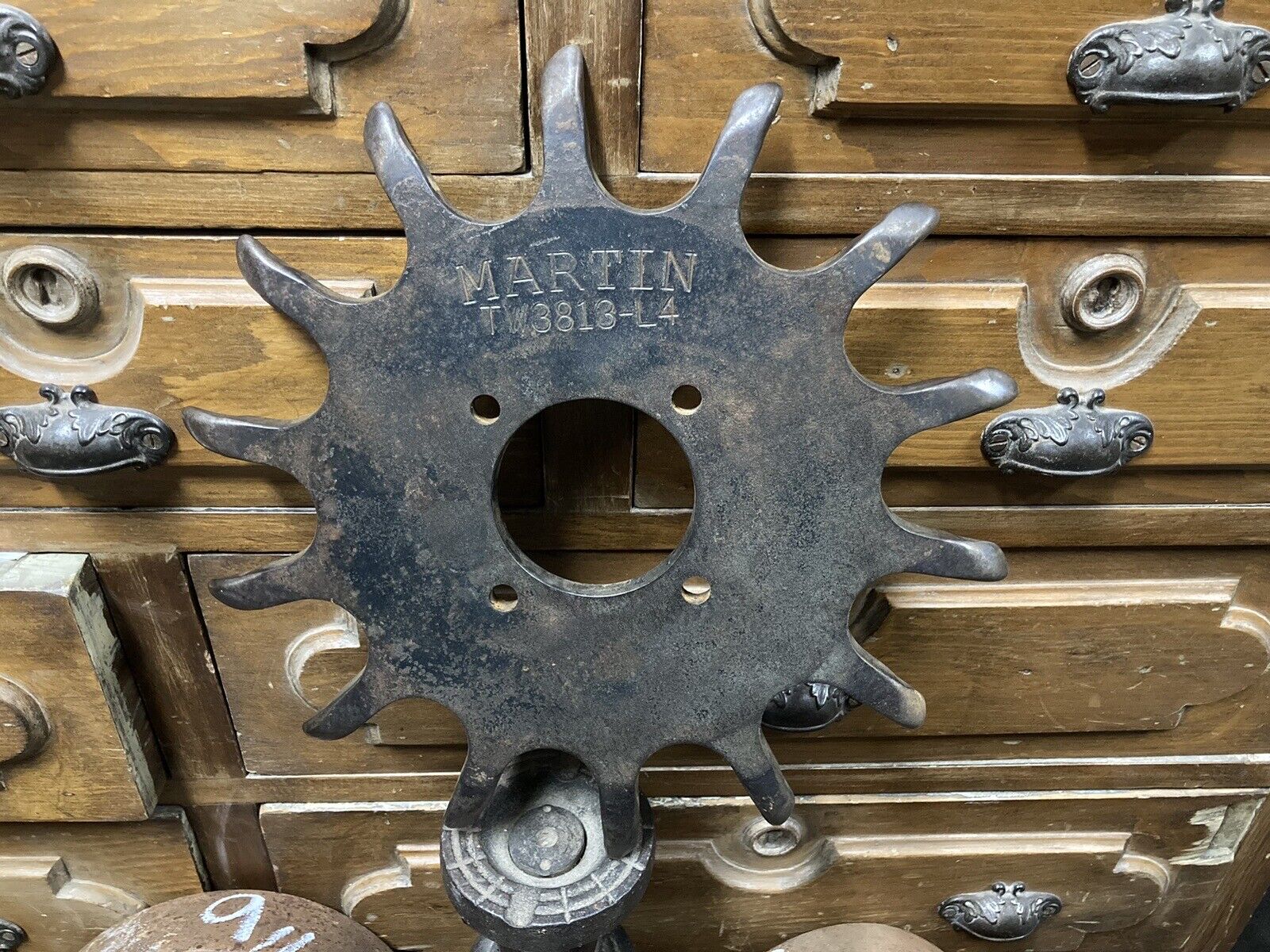 Vintage industrial steampunk cast iron 12\