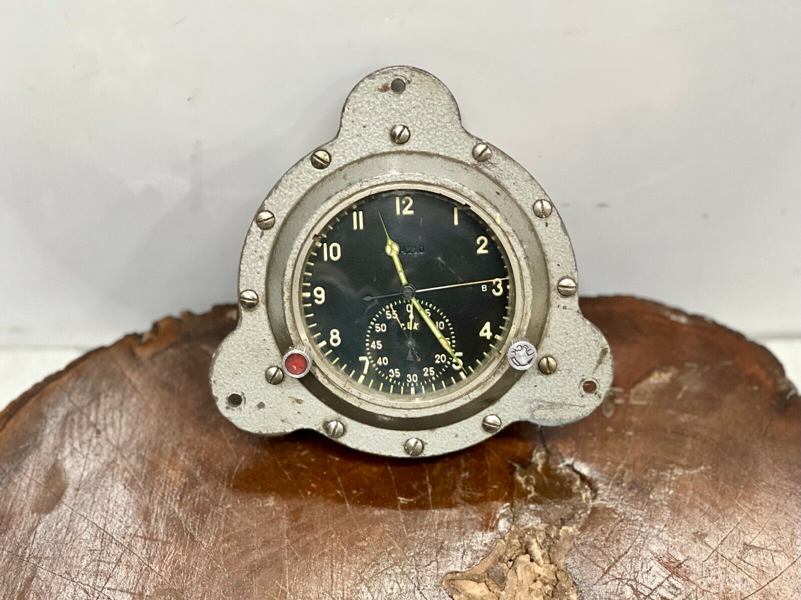 Original Antique Reclaimed Ship Salvaged Marine Heavy Vintage CEK Clock - Small