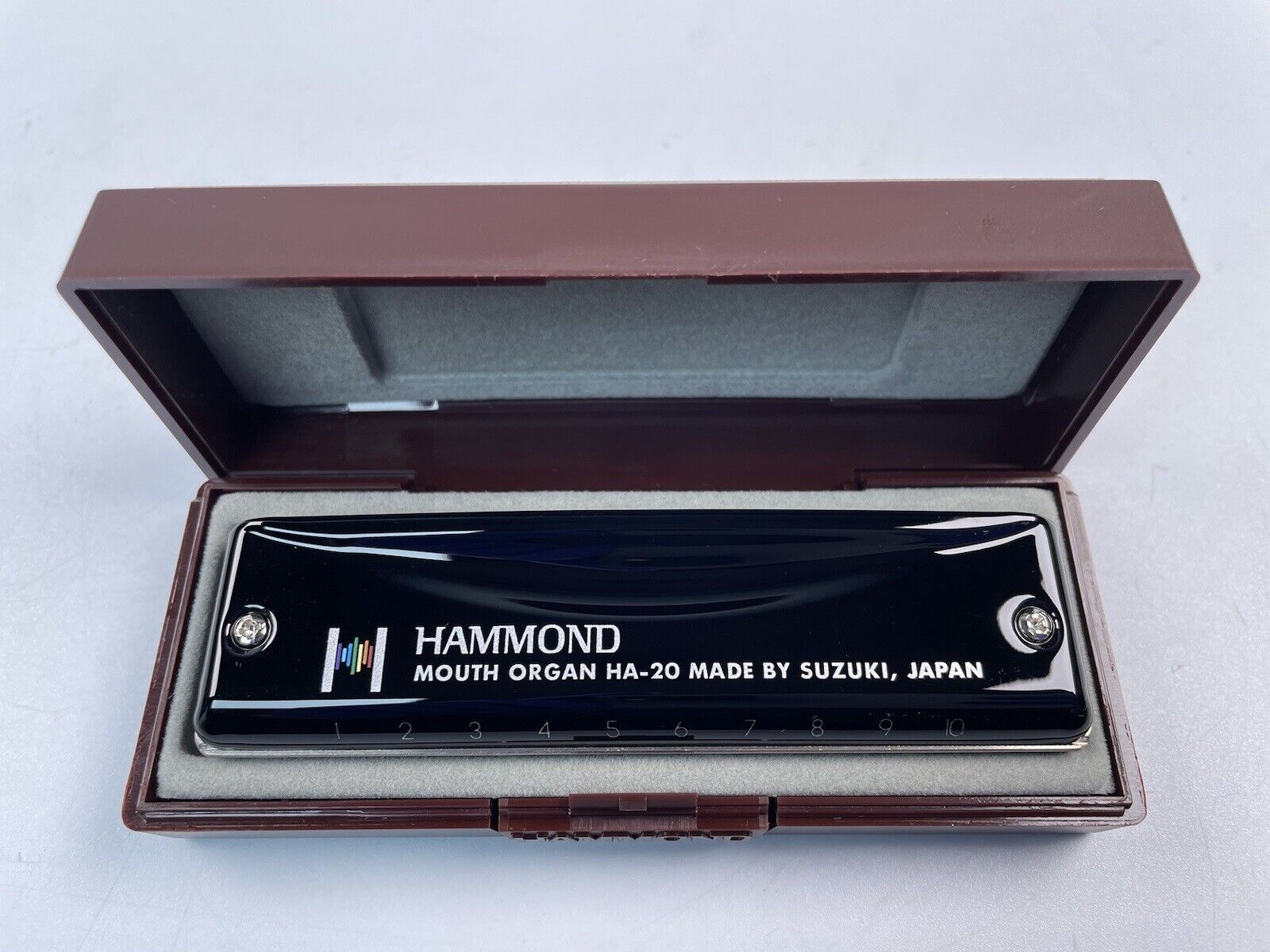 Suzuki Hammond HA-20 key of C Black 10-Holes Harmonica w/Case Genuine Products