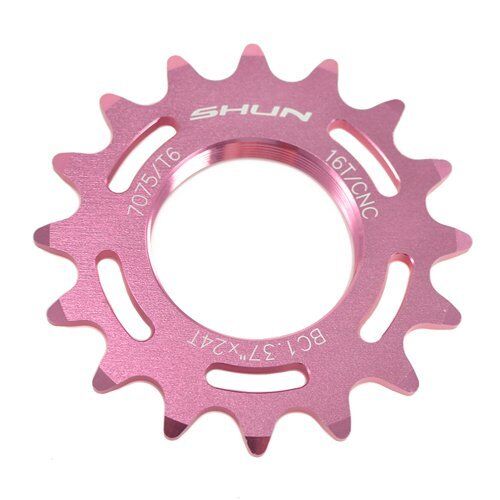 Taiwan Made 7075 Alloy 16T Tooth Fixie Fixed Gear Track Cog, Pink