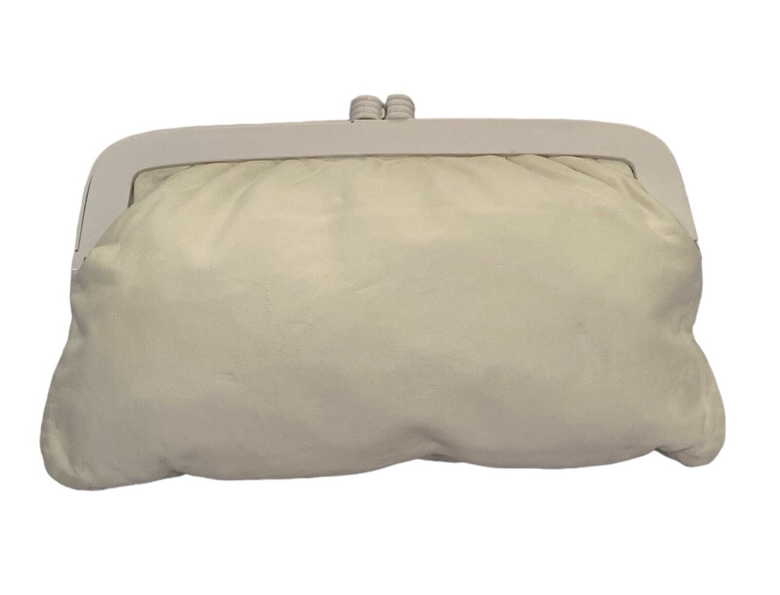 Made In Italy Vintage Kisslock Clutch(white)