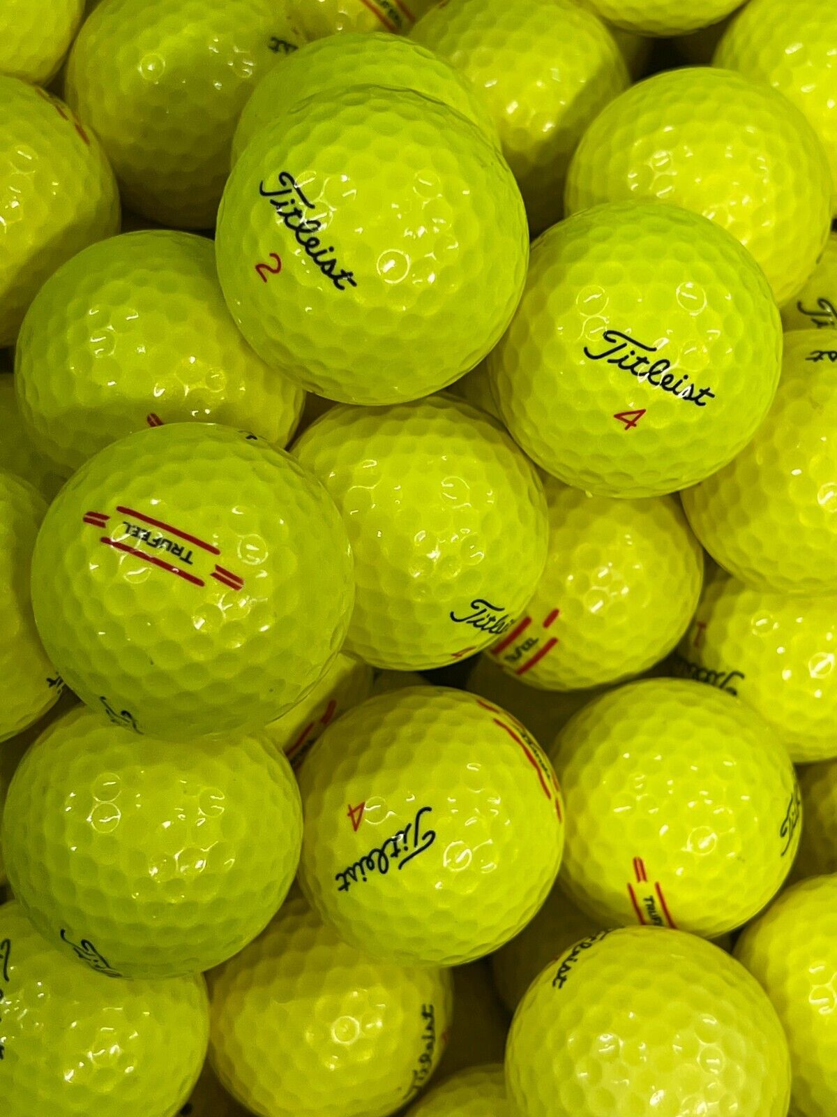 12 Near Mint Yellow Titleist TruFeel  AAAA Used Golf Balls