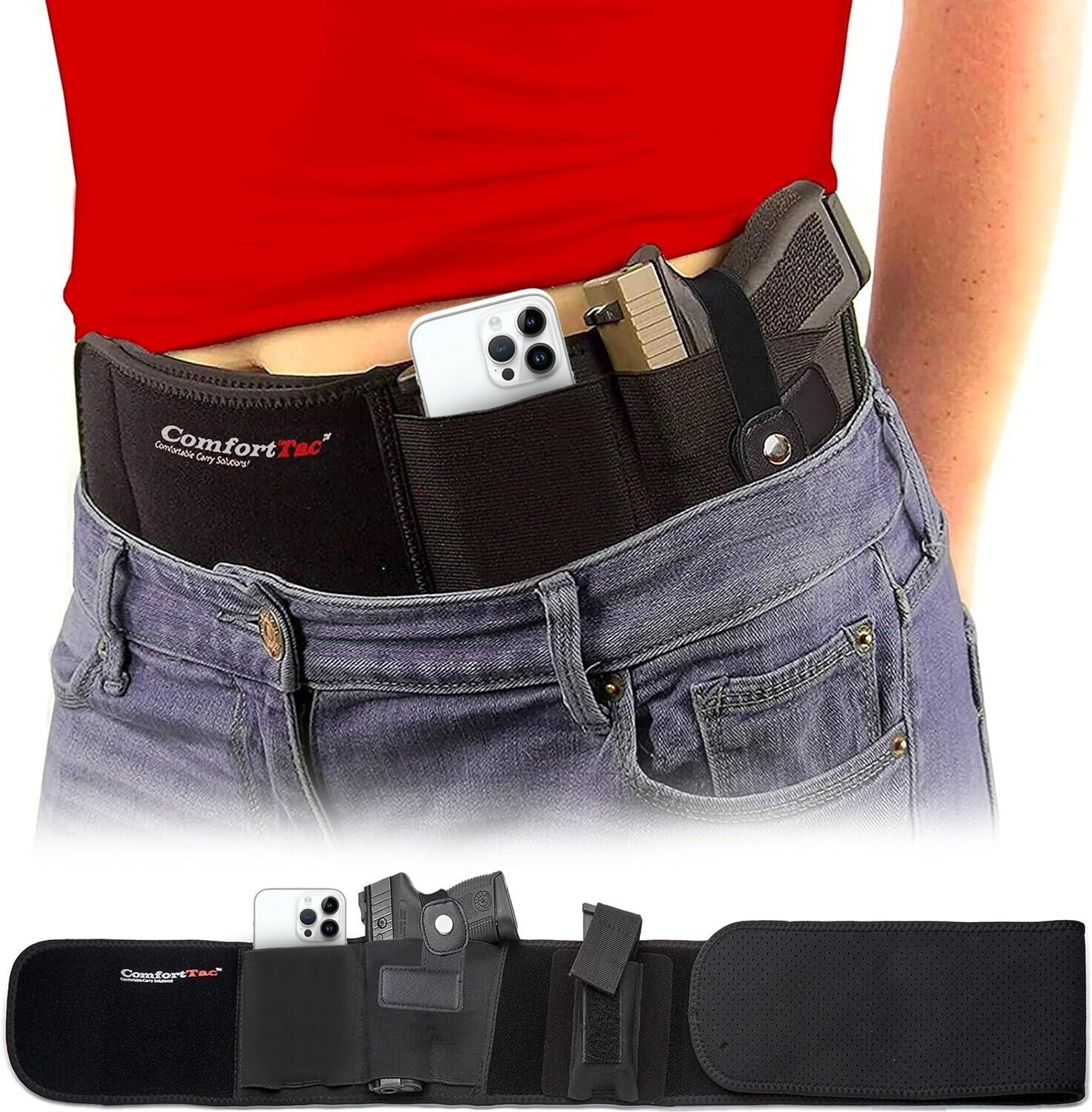 Comfort Tac Belly Band Magnetic Holster for Concealed Carry Fits Glock