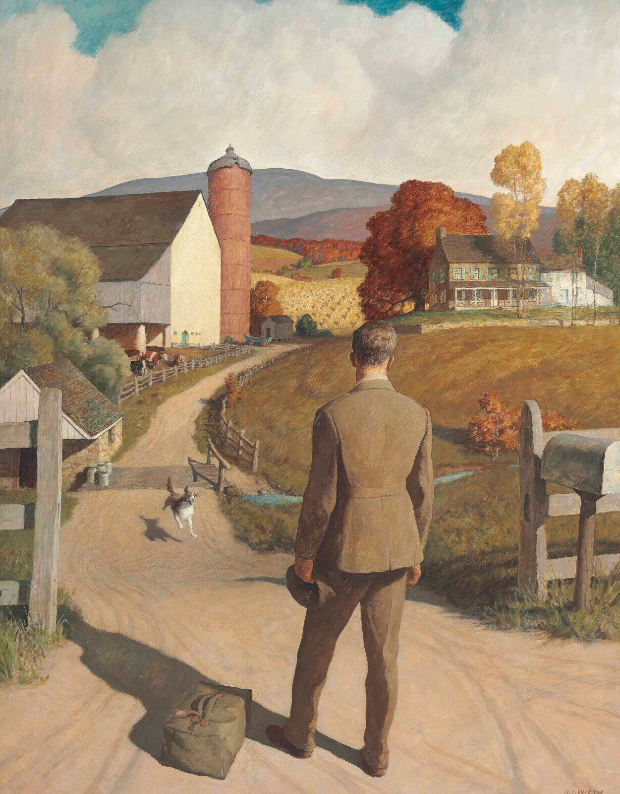 Newell Convers Wyeth - Homecoming (1945) Soldier WW2 - 17\