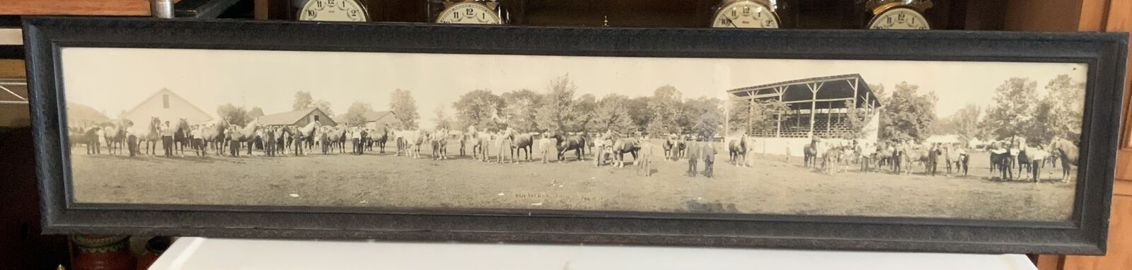 VINTAGE ANTIQUE 1914 PANORAMIC PHOTO VAN WERT COUNTRY FAIR OHIO HORSE SHOW