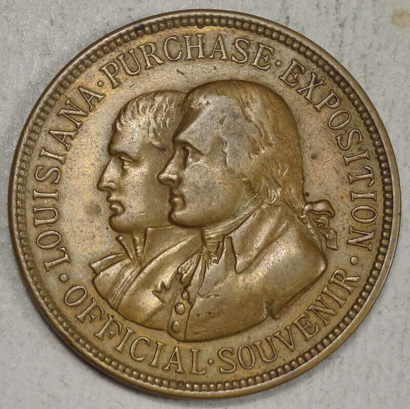 HK-302, 1904 Louisiana Purchase Exposition Official Medal, Yellow Bronze, Circ