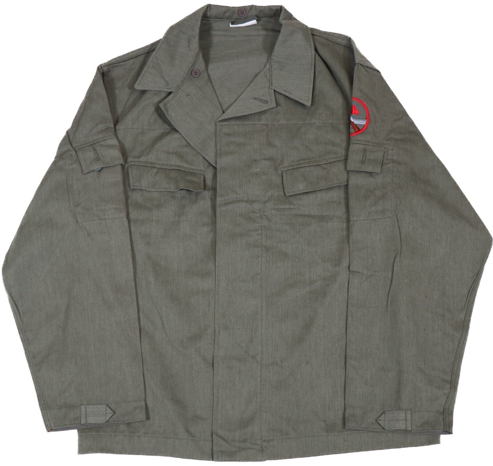 Large - East German Kampfgruppen OD Summer Issue Jacket Uniform DDR NVA Shirt